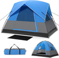 Tangkula 3 Person Camping Tent Portable Backpacking Tent with Removable Rainfly Floor Mat 3 Mesh Walls &amp Zippered Doors Carrying Bag Family Dome Tent for Camping Hiking Traveling