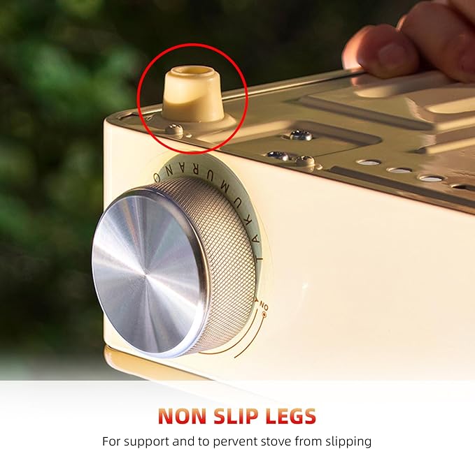 Portable Butane Camping Stove Mini Backpacking Camp Stove for Camping Hiking RV Trip Quick Breakfast and Emergency 6200W Coffee-coloured and Black (Coffee-coloured)