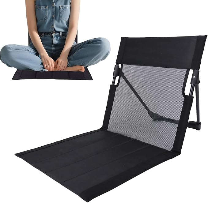 Portable Foldable Beach Recliner Legless Lounge Chair with Comfortable Backrest Lightweight Outdoor Seat for Camping Lawn Poolside Garden Backyard Park Travel Relaxation Spaces