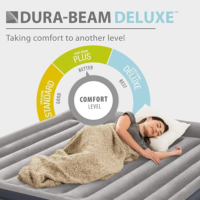 Intex King Air Mattress Dura-Beam Plus 16.5 Inflatable Bed with Built-in Pump