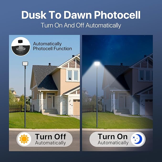 200W LED Parking Lot Lights Outdoor 120V Parking Lot Lights Dusk to Dawn Pole with Slip Fitter UL Listed 5000K IP65 Waterproof Outdoor Commercial Area Lighting LED Shoebox Light for Roadways Yard