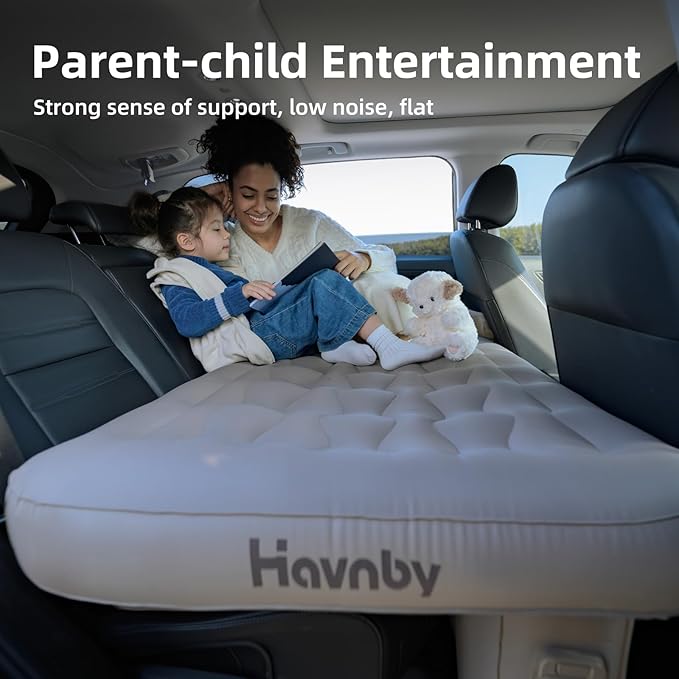 Inflatable Car Air Mattress for Back Seat Cozypad- Universal Fit SUV/Vehicle Bed Pad TPU Material with Rechargeable Built-in Pump Portable Camping &amp Travel Mattress