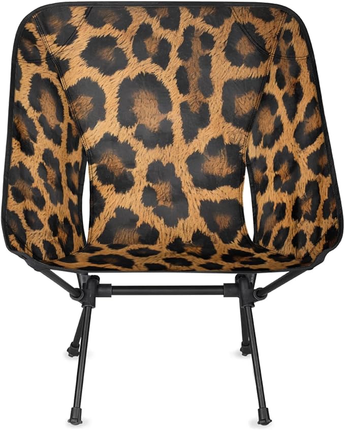 Honeybaby Folding Camping Chair Leopards Printed Camping Chairs Lightweight Portable Chair Outdoor Foldable Chairs for Camping Travel Picnic Beach Hiking