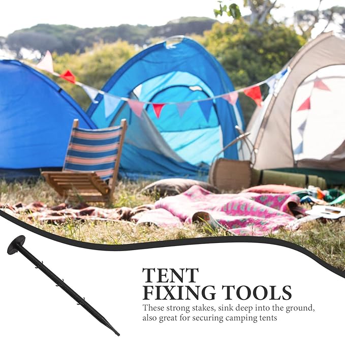 Alipis 100pcs Plastic Ground Anchors and Fixing Stakes 20cm for Garden Greenhouse Shade Net Sturdy Pegs for Outdoor Camping Tent and Landscaping Use