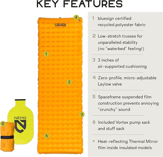 Nemo Tensor Alpine Mountaineering Sleeping Pad Long Wide