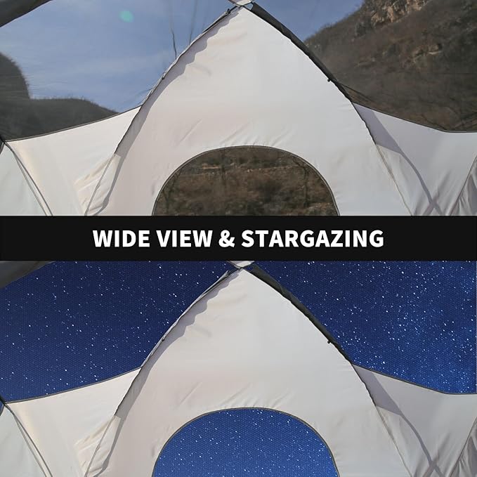 EchoSmile 10/12 Person Camping Tent Waterproof Windproof Tent with Rainfly Easy Set up for Outdoor Family Camping Party