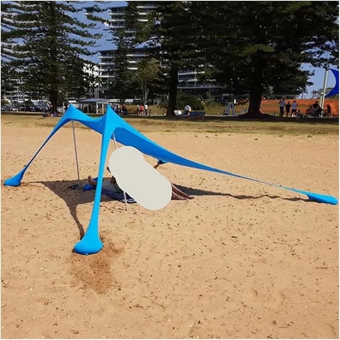 Camping Tent Windproof Pop Up Awning Outdoor Beach Sun Shade Ultralight Canopy Tents for Fishing Picnics(Blue 200x210x150cm)