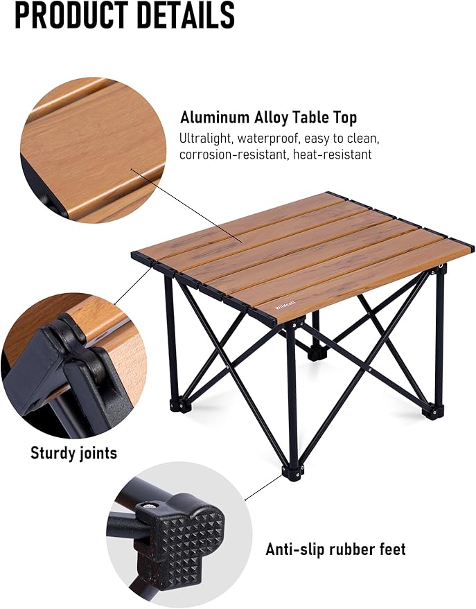 WildCall Ultralight Camping Table Compact Aluminum Folding Beach Table with Carry Bag for Outdoor Picnic BBQs and Cooking