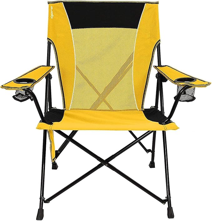 Kijaro Dual Lock Portable Camping Chairs - Versatile Outdoor Folding Sports &amp Lawn Chair - Locks Position Izamal Yellow