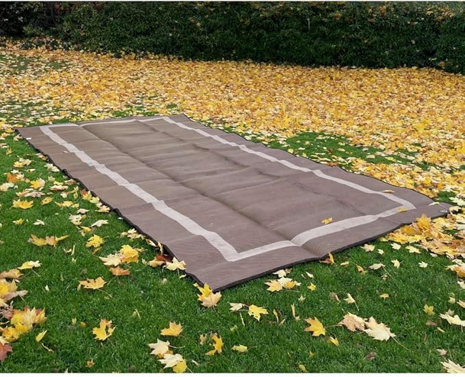 Mountain Mat 8x16 Brown Outdoor RV Mat with Carry Bag – Extra Thick 5mm Recycled Poly Rug – Waterproof Reversible Heavy-Duty – Premium Mat for Campsites Patios Decks (8' x 16' Brown Solid)