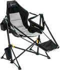 Arrowhead Outdoor Folding Hammock Camp Chair with Detachable Footrest Stabilized Feet Padded Headrest and Seat Large Cup Holders 300 LBS Weight Capacity for Camping Beach Tailgating