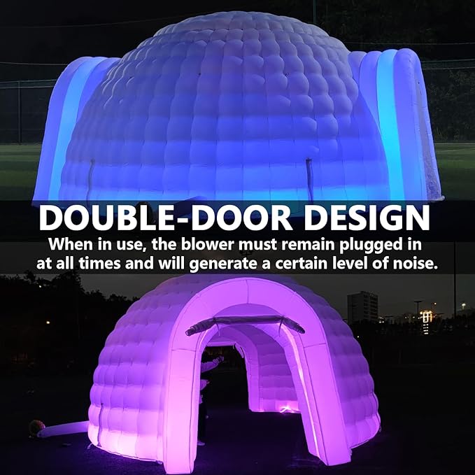 SAYOK Outdoor Portable Inflatable Igloo Dome Tent with Led Light for Party Wedding Event Camping
