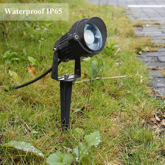 8Pack 5W Low Voltage Landscape Lights with Connectors Outdoor Lighting 24V AC/DC Focusing Lens LED Landscape Spotlights600LM Warm White Waterproof Outdoor Garden Yard Lights