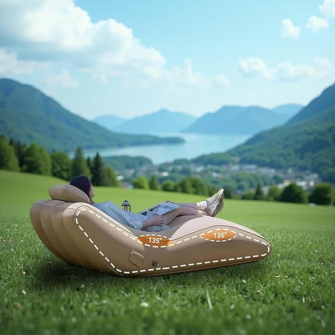 Inflatable Couch Inflatable Couch for Camping Folded Compact Size with Inflatable Pump Pillow auto inflate/Deflate.