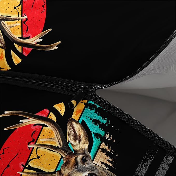 HOSIMA Dear Hunting Pattern Cold Weather Sleeping Bags for Kids AdultsBlack Light Weight Waterproof Sleeping Bags for Outdoors Hiking.