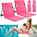 Karenhi 2 Pcs Foldable Poolside Chairs Portable Beach Chair Folding Poolside Chairs for Edge of Pool for Adults Traveling Camping Picnic Lawn Accessories (Rose Pink)