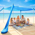 Beach Tent Canopy UPF50+ Protection 10x10FT Beach Shade Sun Shelter Pop Up with 4 Stability Poles Sandbags Sand Shovels Ground Pegs Carrying Bag for Outdoor Family Camping Fishing Picnics
