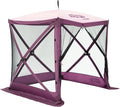 CLAM Pop-Up Screen Tent 6' x 6' Outdoor Camping Gazebo Portable 4-Sided Canopy with Ground Stakes &amp Carry Bag Traveler Plum