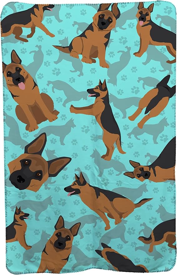 Caroline's Treasures MLM1010TBLT German Shepherd Soft Travel Blanket with Bag Airplane Blanket Indoor Outdoor Camping Blanket for Traveling Picnics Beach Trips Concerts