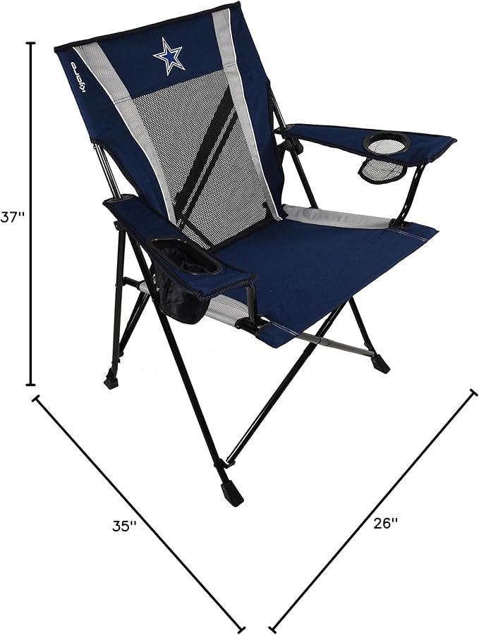 Kijaro Sports Fan Folding Chair 26 L x 35.5 W x 37 H Dallas Cowboys
