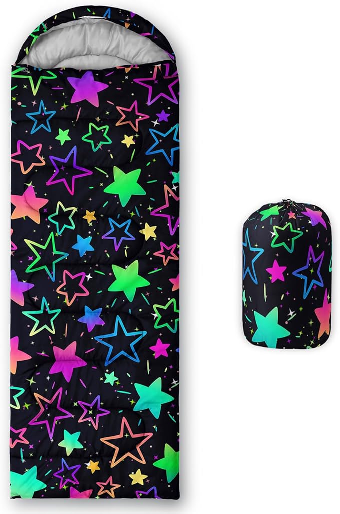 QOOMO Axolotl Cute Camping Sleeping Bags3 Season Warm &amp Cool WeatherLightweightWaterproof Sleeping Bags for Adults &amp KidsTravelingand Outdoors