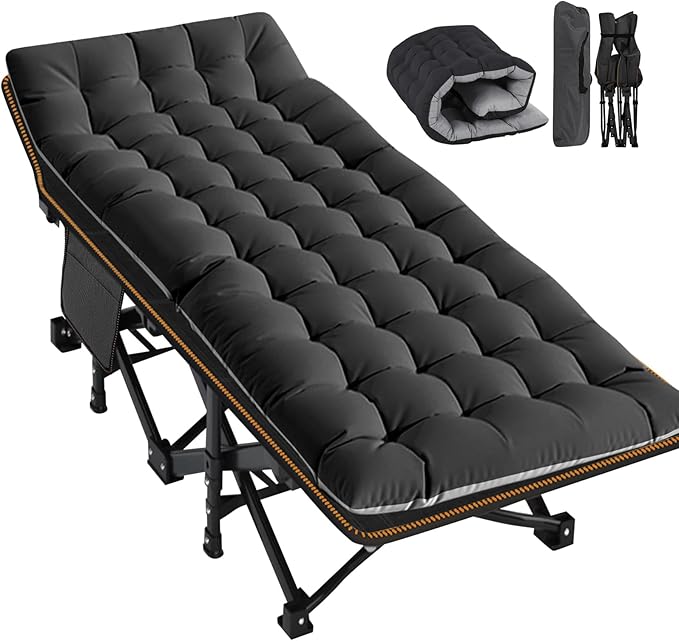 Barbella Folding Camping Cot Folding Cot Camping Cots for Adults Portable Sleeping Cot with Mattress Foldable Outdoor Bed Camp Cots Guest Bed with Carry Bag for Home Office &amp Outdoor Use