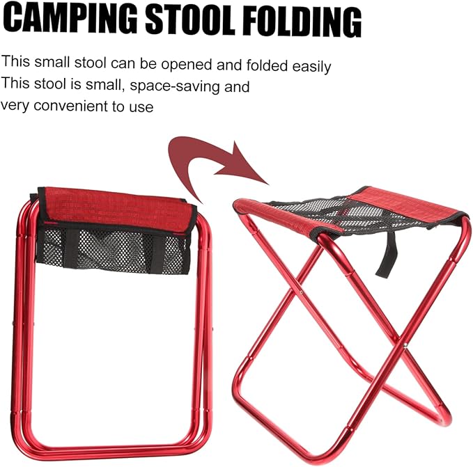 POPETPOP Portable Folding Stool Multi-Function Lightweight Camping Chair Oxford Easy to Carry