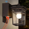 Porch Light with GFCI Outlet Built in Dusk to Dawn Outdoor Lighting with Outlet Waterproof Anti-Rust Alunmium Exterior Wall Mount Fixture Outside Light for House Garage Front Door Bulb Included