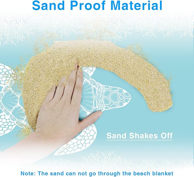 Beach Blanket Sandproof Large Beach Mat 79x 83 4-6 Adults Oversized Lightweight Sand Free Beach Mat Waterproof Beach Blanket Portable Outdoor Camping Blankets for Travel Camping Hiking