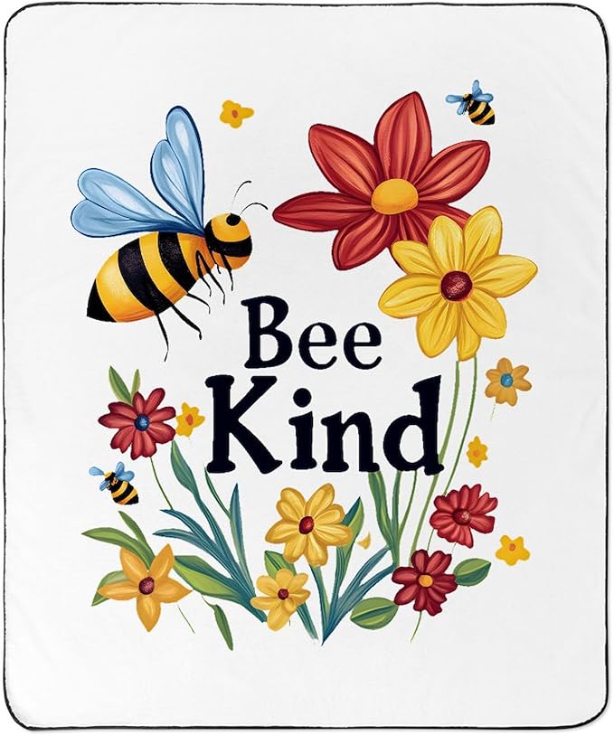 CafePress Bee Kind 50 x 60 Water-Resistant Outdoor Blanket