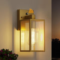 WIHTU Gold Dusk to Dawn Porch Lights Exterior Lighting Fixtures for House Waterproof Outdoor Wall Lights Wall Sconce Lamp Anti Rust Coach Lights for Doorway Garage