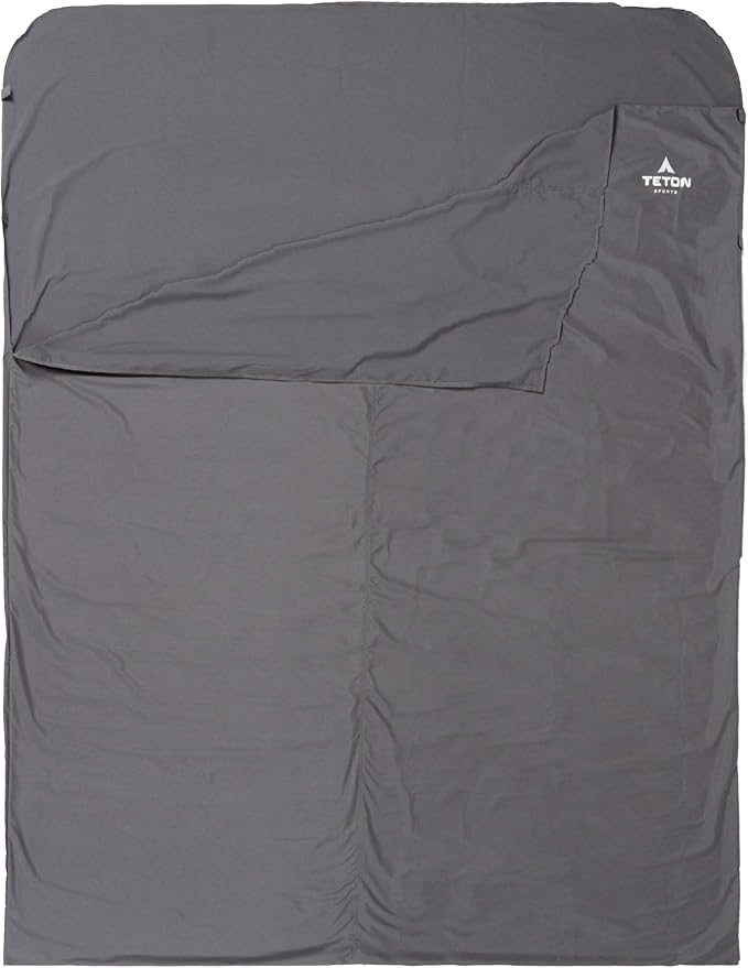 Teton Sleeping Bag Liner A Clean Sheet Set Anywhere You Go Perfect for Travel Camping and Anytime You’re Away from Home Overnight Machine Washable Travel Sheet Set for Your Sleeping Bag