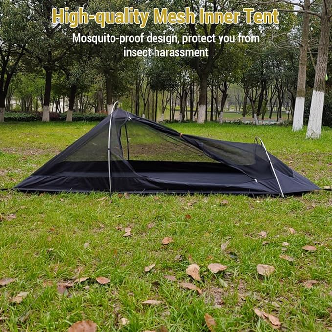 Backpacking Tent 1 Person Ultralight Aluminum Pole Stormproof Camping Tent Suitable for Four Seasons Single Person Tent Special Floor Cloth