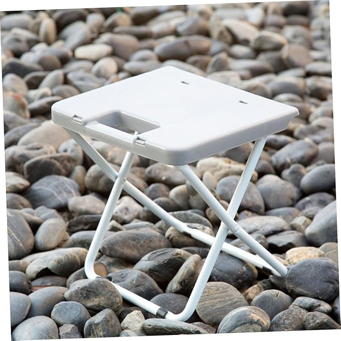 Happyyami Portable Foldable Stool for Outdoor and Home Use Compact Design Lightweight Camping Fishing and Train Travel Grey
