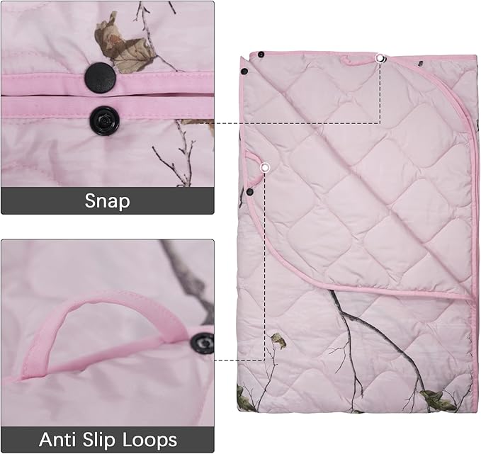 LOOGU Camo Blanket Waterproof Insulation Poncho Liner for Outdoor Camping Hiking Hunting Survival Backpacking Picnicking