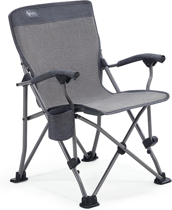 Busy Bee Oversized Kids Camping Chair with Cup Holder High Back Toddler Chair Kids Folding Chair Perfect for Beach &amp Outdoor Supports 150 Lbs.