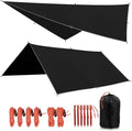 REDCAMP Hammock Rain Fly Camping Tarp Waterproof 10x10ft Lightweight Backpacking Rain Tarp Shelter for Hiking Outdoor Black