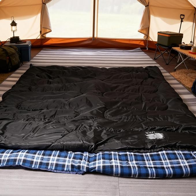 100% Cotton Flannel Sleeping Bag for Adults Big&ampTall Size Backpacking Lightweight Waterproof for Girls Boys Mens Teen for Camping Hiking Outdoor Travel with Compression Bags