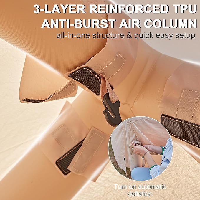 Inflatable Tents for CampingEasy Blow Up Tent with Hand Pump4 Seasons Waterproof Air Inflatable Camping Tent House for Family Weekend Camping