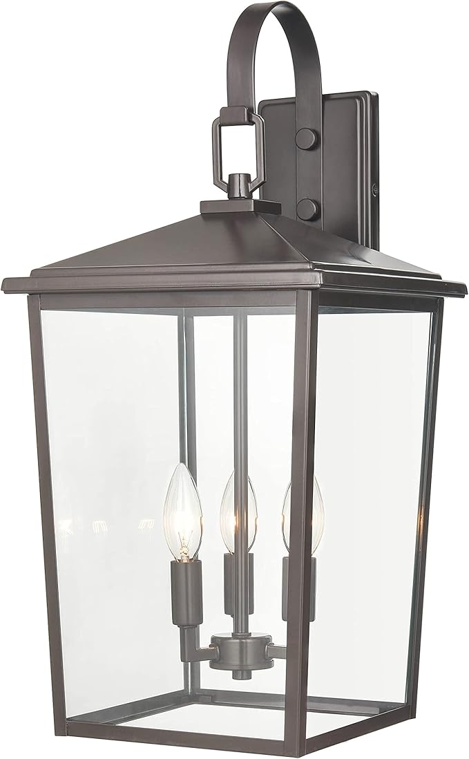 ML Lighting Fetterton - 3 Light Outdoor Wall Sconce 23.5 Inches Tall and 11 Inches Wide - Powder Coated Bronze