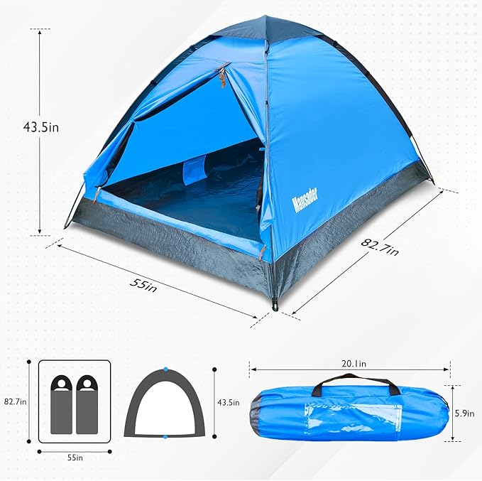 2 Person Camping Dome TentWaterproof Lightweight Portable Tents for Outdoor Camping Hiking Travel
