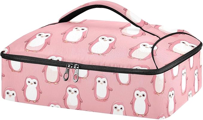 Casserole Carrier Lovely PenguinsInsulated Casserole Carrier for Hot or Cold Food Thermal Lunch Tote for Potluck Parties Picnic Beach Fits 9 x 13 Inches Baking Dish