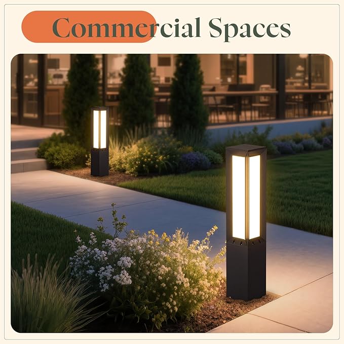 Outdoor Pathway Lights Wired 31.5 Tall Landscape Path Lights AC 100-240V Aluminum Bollard Light IP65 Waterproof Driveway Light 3000K LED Patio Pathway Lighting for Commercial Walkway Lawn