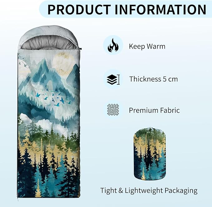 Camping Sleeping Bags Lightweight Waterproof Sleeping Bag and Compact with Compression Sack for Outdoor