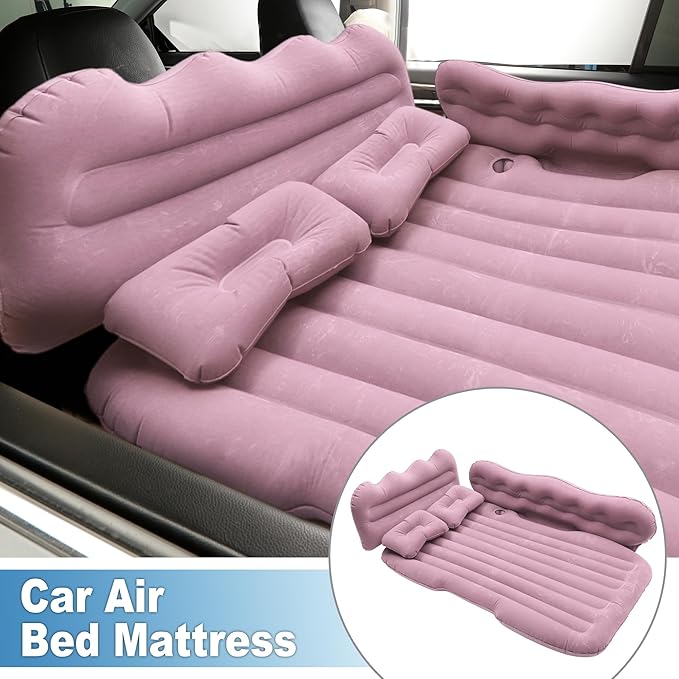 Car Air Mattress Sleeping Mat Comfortable 50.39x30.31x5.91 Back Seat Bed Camping Air Mattress Bed with Pillows for Car SUV