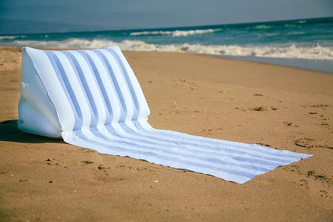 BeachBack Inflatable Lounger - Portable Air Couch for Beach and Camping with Adjustable Back Support - Travel Friendly Beach Lounger Easy to Carry &amp Set