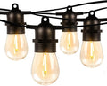 Lepro S14 Outdoor String Lights - 50ft with 15 Shatterproof LED Edison Bulbs Waterproof Bistro Lights for Deck Pergola Porch Garden Gazebo