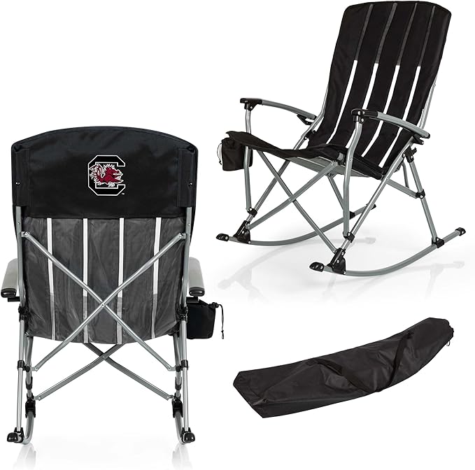 Picnic TIME NCAA Unisex-Adult NCAA Outdoor Rocking Camp Chair XL Heavy Duty Camping Chair for Adults