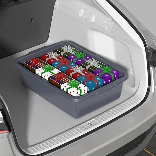 6 Packs 24 L Commercial Bus Tub Plastic Bus Tubs Deep Gray
