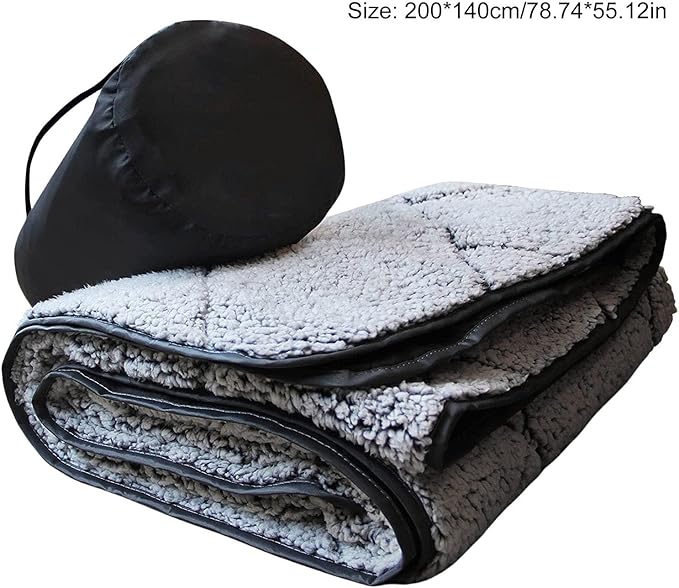 Waterproofs Outdoor Blanket with Fleece Lining Soft Moistureproof Folding Mat Portable Fleece Camping Blanket Easy Use